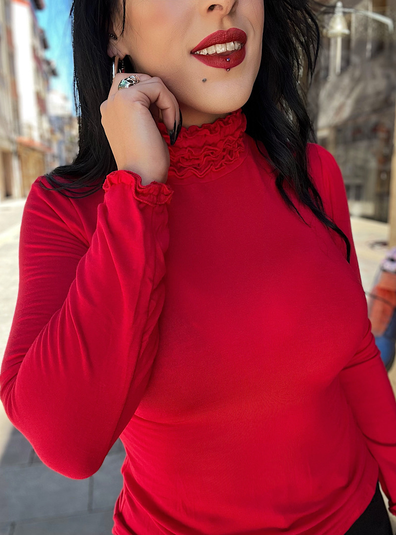 Camiseta cuello PERKINS ROJA - Imagen 2