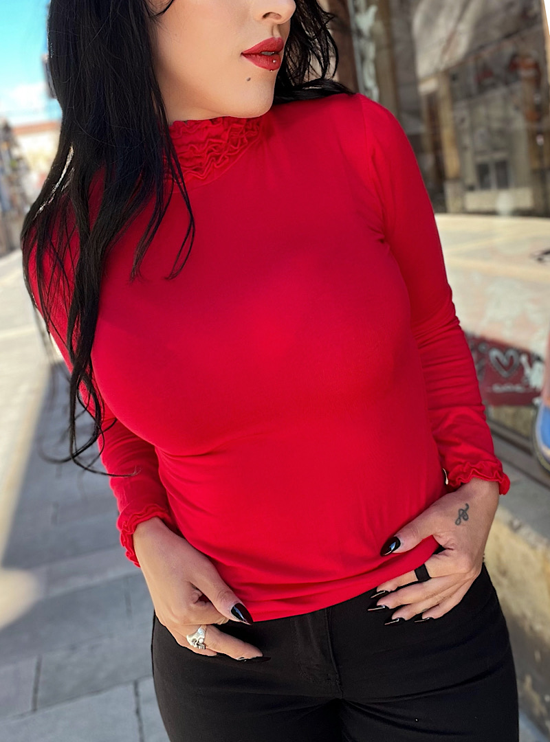 Camiseta cuello PERKINS ROJA - Imagen 3